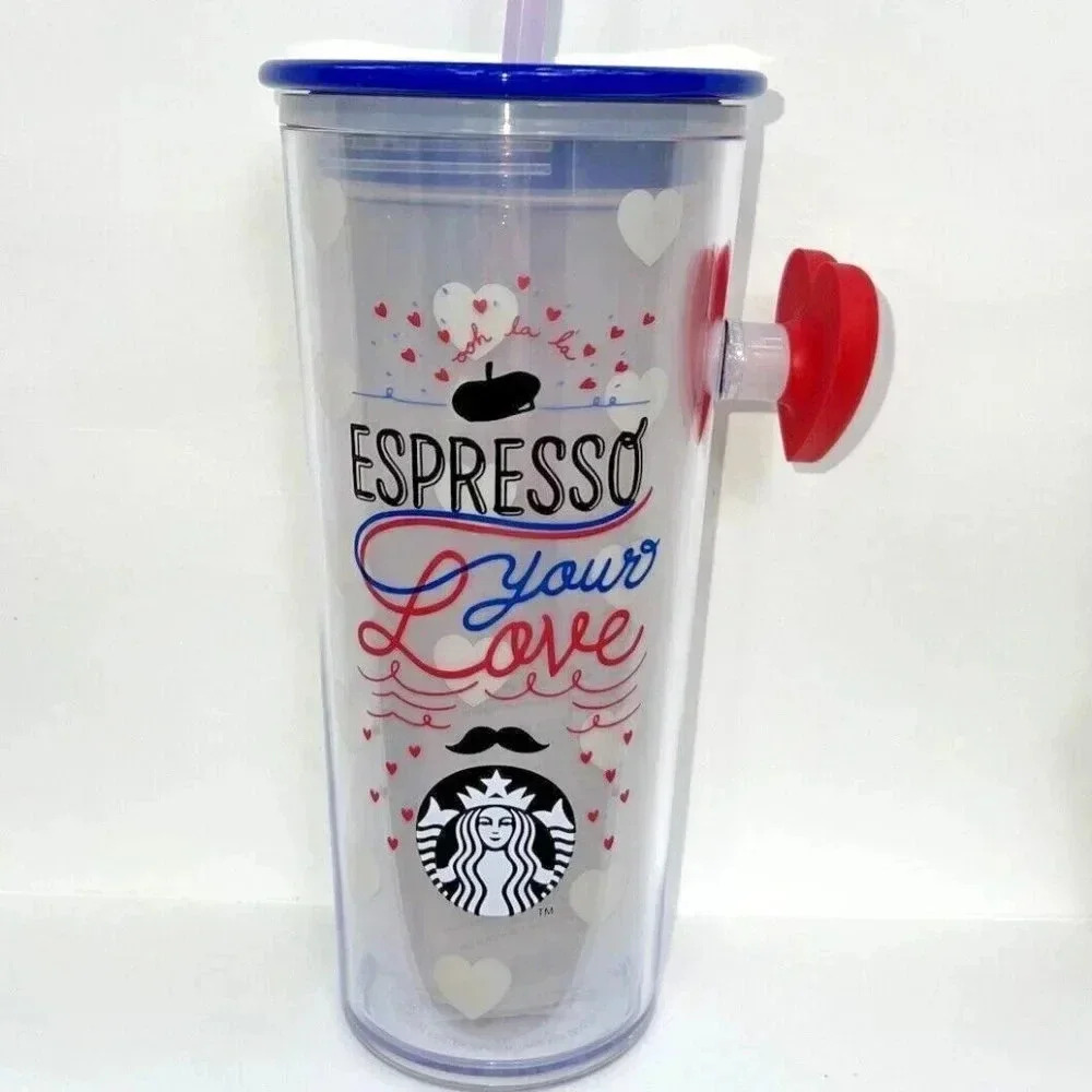 NEW 2022 Starbucks Paris Espresso Your Love Cold Tumbler + Lid + Straw 16oz